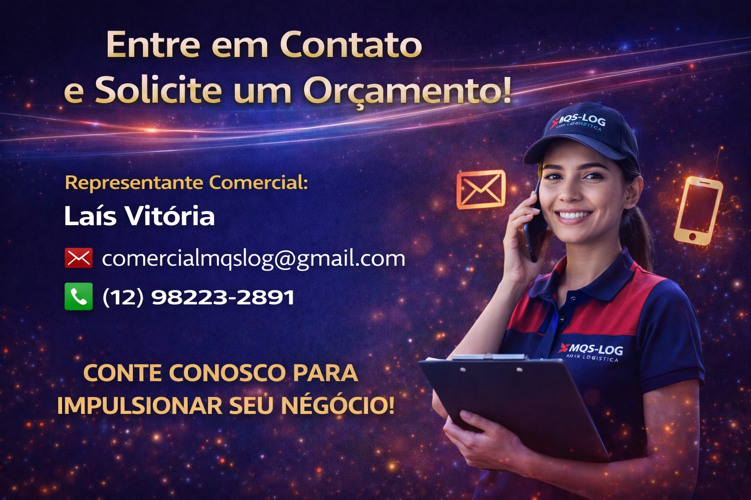 Contato comercial da MQS-LOG